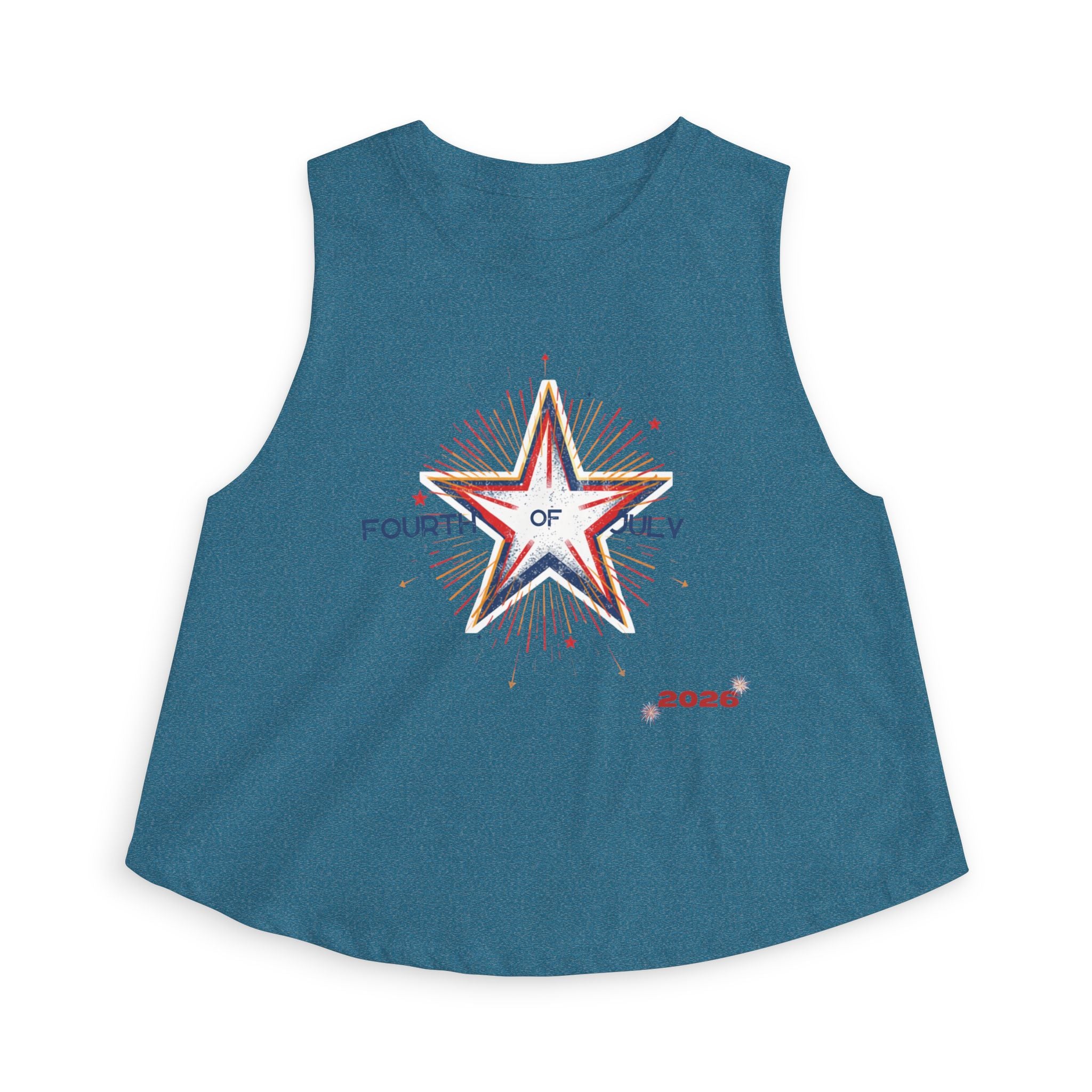 Fourth of July Star Crop Top - 2026 Patriotic Women's Tank