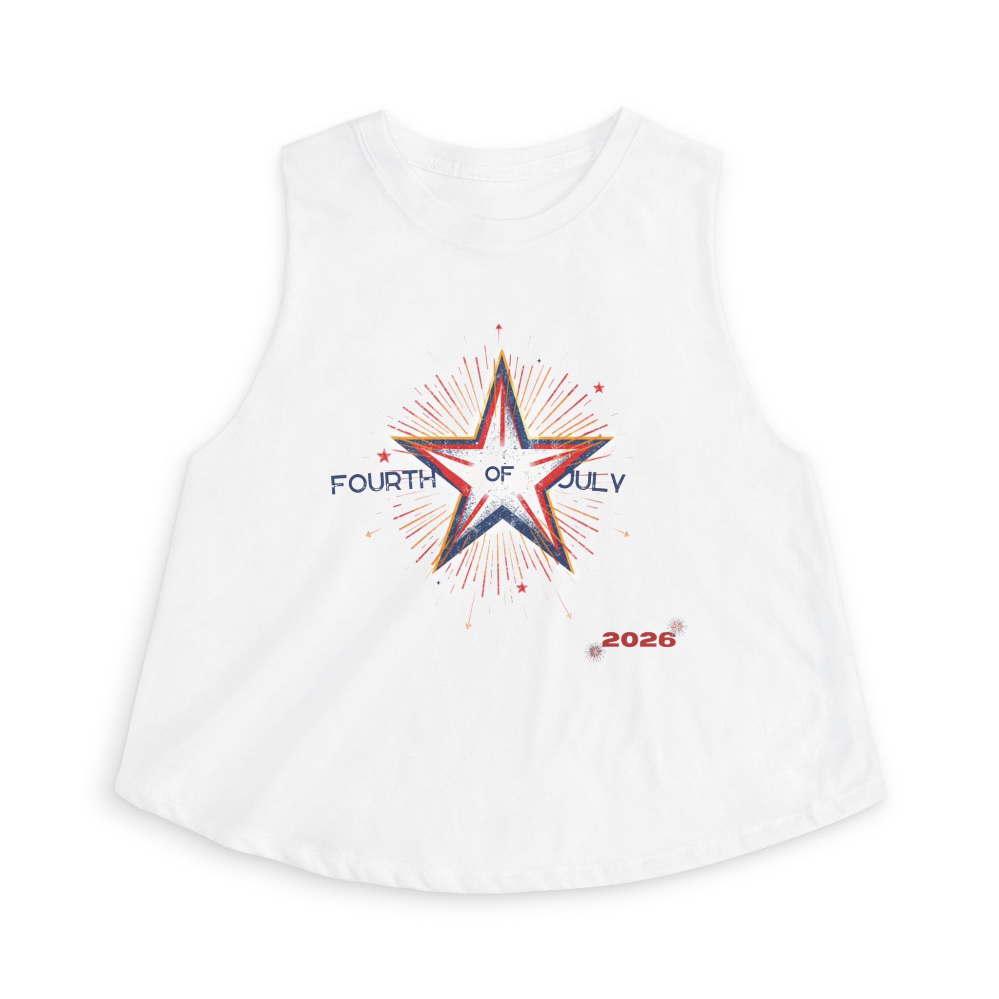 Fourth of July Star Crop Top - 2026 Patriotic Women's Tank