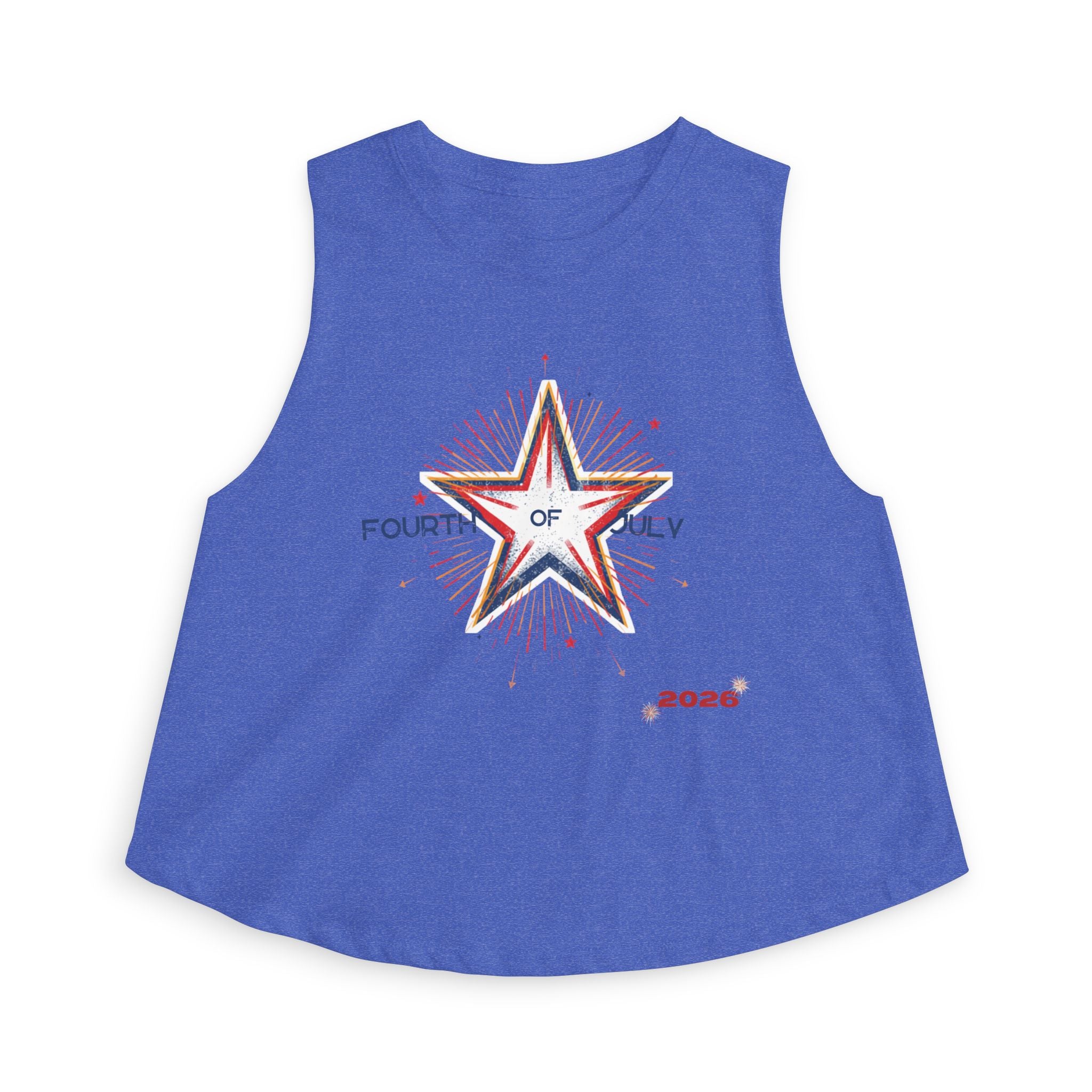 Fourth of July Star Crop Top - 2026 Patriotic Women's Tank