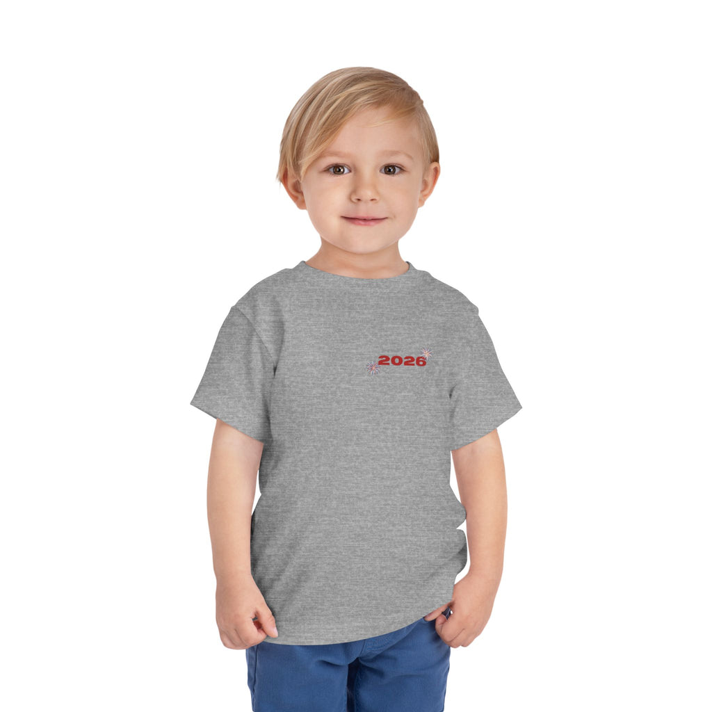 Toddler Tee - '2026' Red White Blue Star Fourth of July Kids Shirt