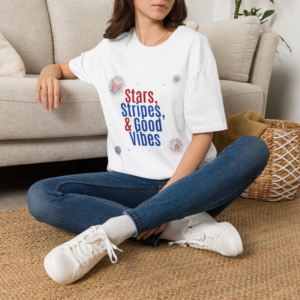 Patriotic “Stars, Stripes, & Good Vibes” T-Shirt