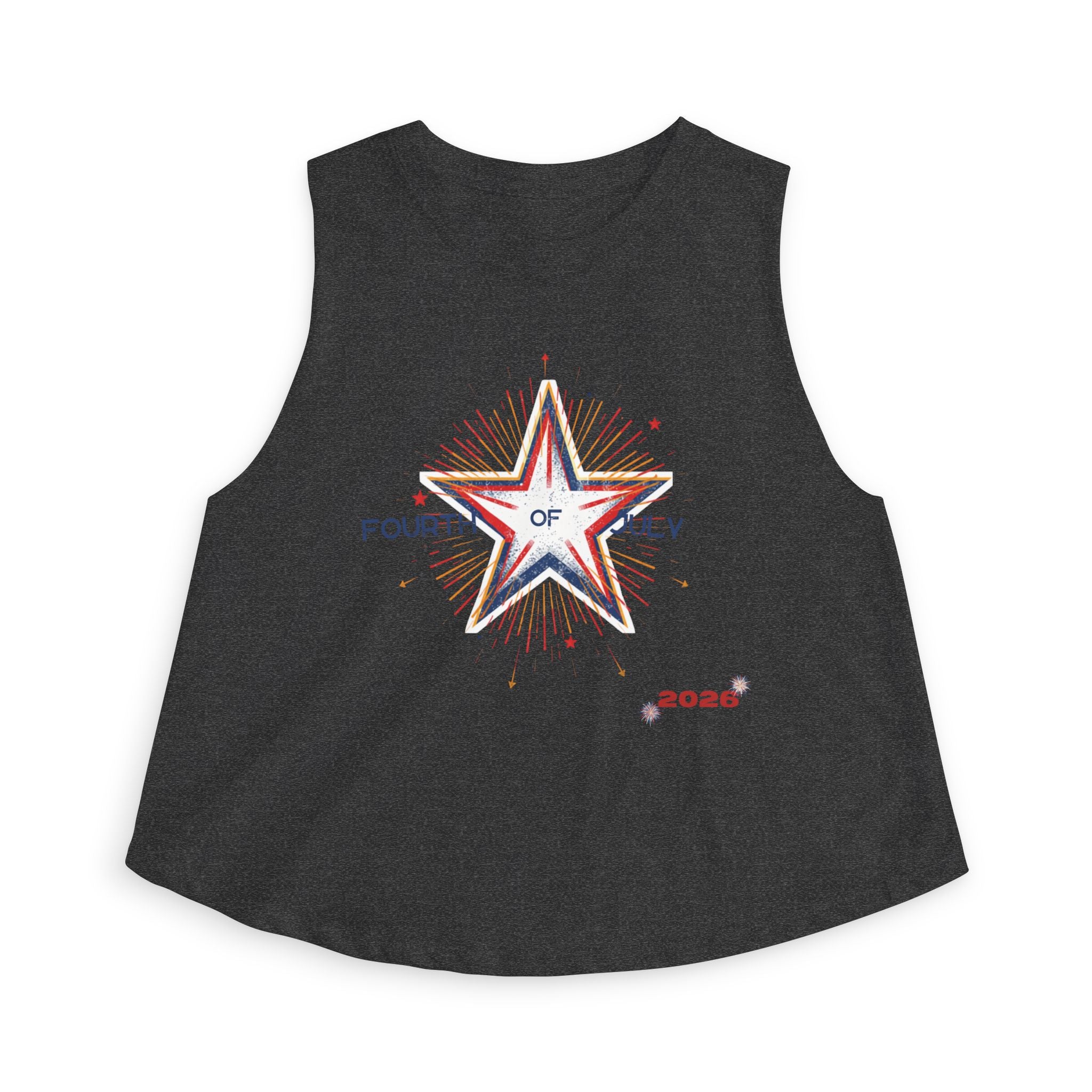 Fourth of July Star Crop Top - 2026 Patriotic Women's Tank