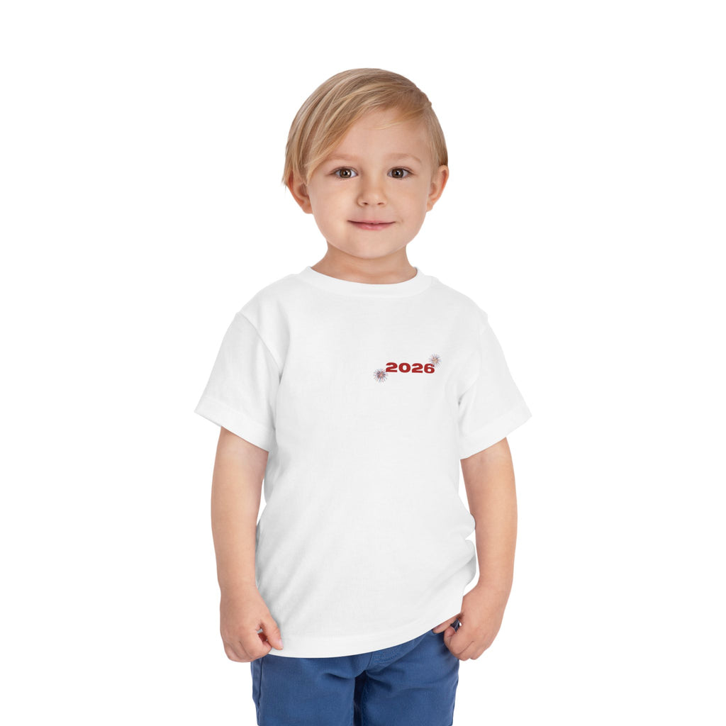 Toddler Tee - '2026' Red White Blue Star Fourth of July Kids Shirt