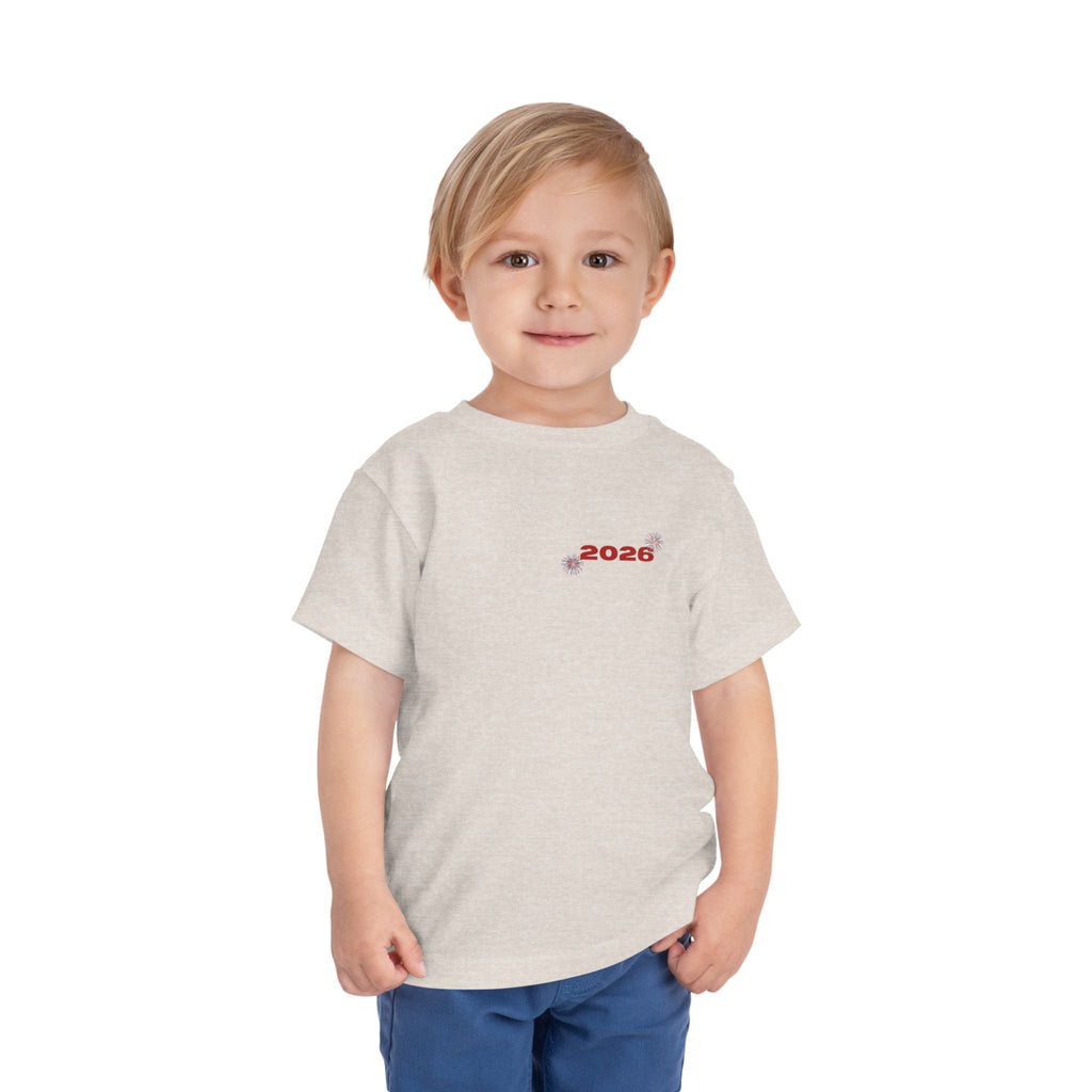 Toddler Tee - '2026' Red White Blue Star Fourth of July Kids Shirt